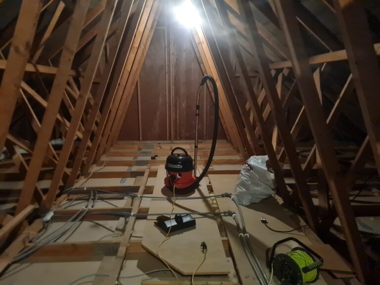 Existing loft with trusses