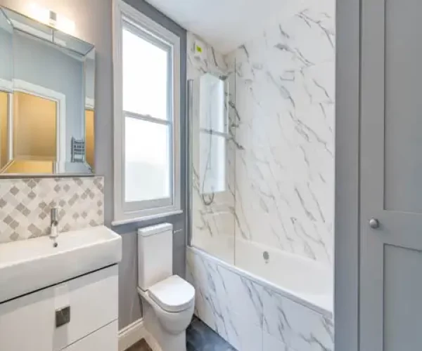 Master bedroom ensuite as part of a loft conversion in south west London.