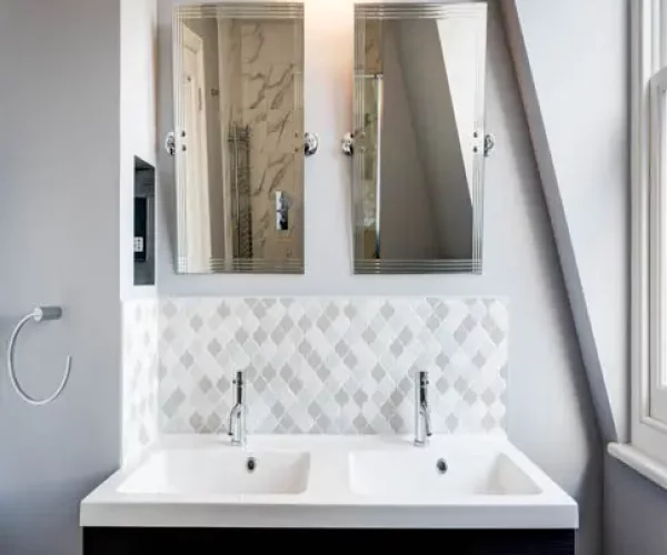 Master bedroom ensuite as part of a loft conversion in south west London.